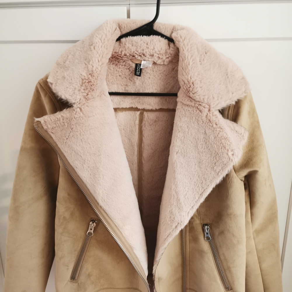 Divided Tan and Cream Teddy Jacket